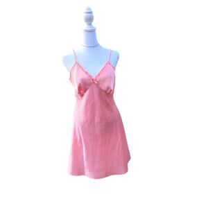 Adonna Women Slip Dress Medium Pink Polka Dot Y2K  Coquette Babydoll Romantic